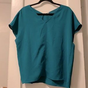 Uniqlo Green V-neck Blouse